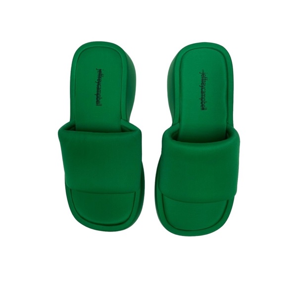 Free People Jeffrey Campbell Text Me Puffy Platform Sandal Green Neoprene 7 - Picture 4 of 11